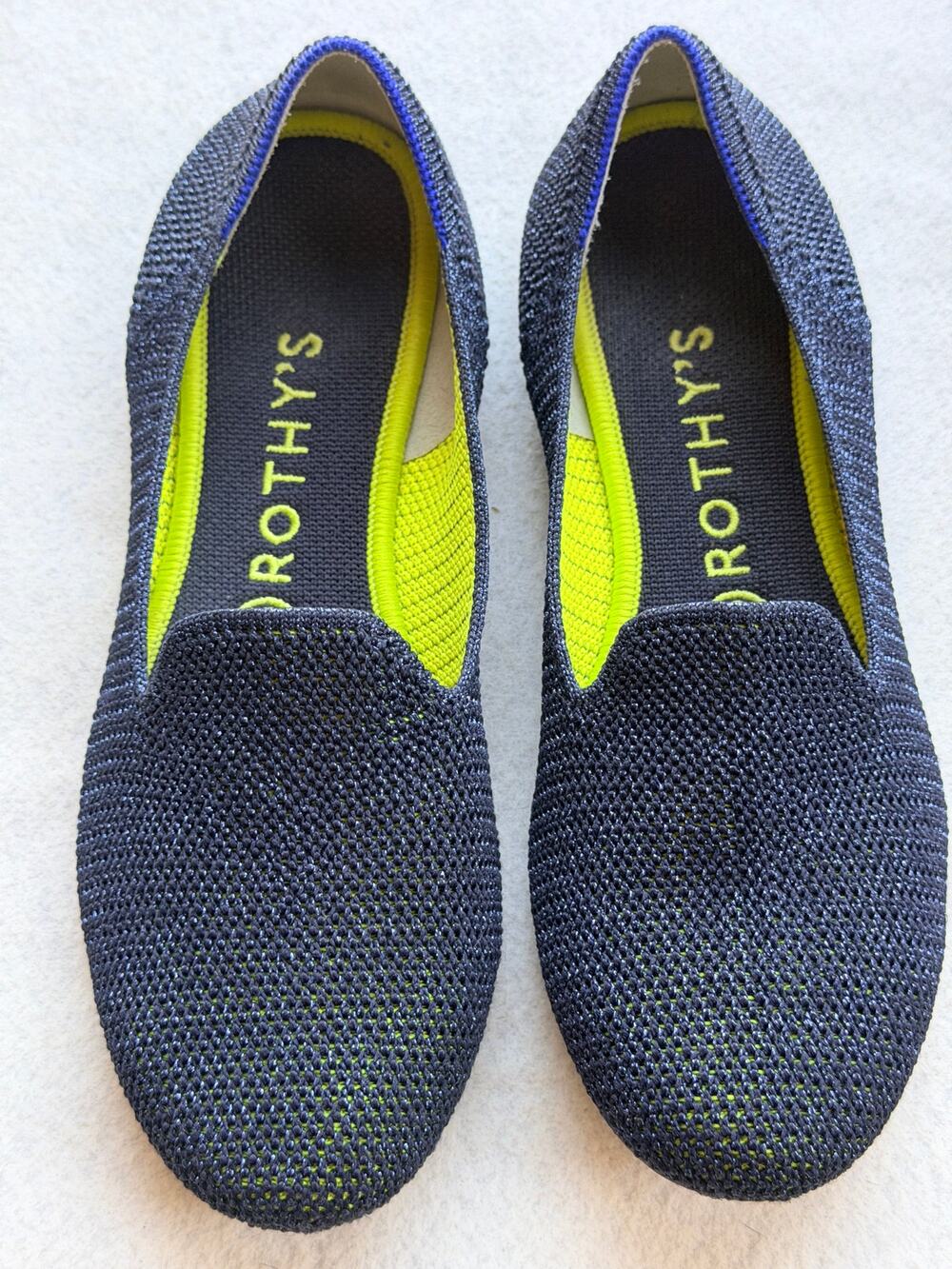 Rothy's The Loafer Metallic Lattice Stitch Navy Women's Size 8
